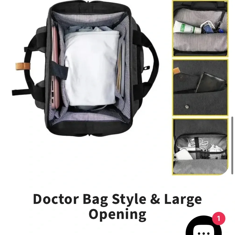 NWT Hap Tim Gray Black Backpack Baby Nursing Laptop Doctor Bag